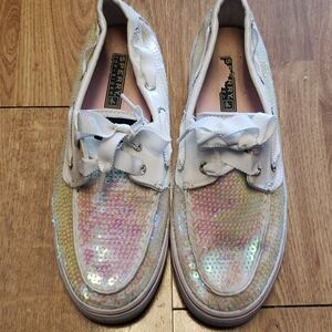 Sperry Topsiders iridescent sequin sz 6.5